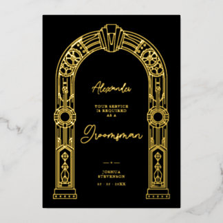 Invitation En Aluminium Proposition de garçon d'honneur Art Déco Steampunk