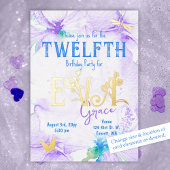 Invitation En Aluminium Purple Aquarelle Orchidées Douce 16