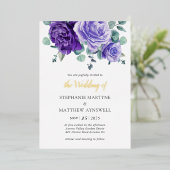 Invitation En Aluminium Purple Blooms Eucalyptus Mariage Botanique Fhuile (Debout devant)