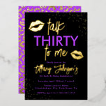 Invitation En Aluminium Purple Gold Parle Trente Me Leopard 30e<br><div class="desc">Plus Jolies invitations d'anniversaire dans le Little Bayleigh Store!</div>