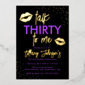 Invitation En Aluminium Purple Gold Parle Trente Me Leopard 30e (Recto)