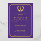 Invitation En Aluminium Purple MD Asclepius + Laurel Wreath Graduation (Recto)
