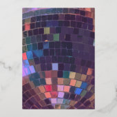 Invitation En Aluminium Purple Mirror Disco Bachelorette (Verso)