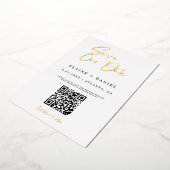 Invitation En Aluminium QR Code Enregistrer notre date Photo Gold (Rotation)