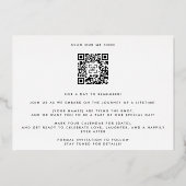 INVITATION EN ALUMINIUM QR CODE GOLD BOLD NOMS PHOTO ENREGISTRER LA DATE (Verso)