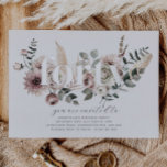 Invitation En Aluminium Quarante fleurs - 40e anniversaire - Argent<br><div class="desc">Floraux d'aquarelle moderne et feuilles de saumons boho avec le mot "quarante" en véritable feuille d'argent. Parfait pour votre fête d'anniversaire !</div>