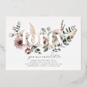 Invitation En Aluminium Quarante fleurs - 40e anniversaire - Argent (Recto)