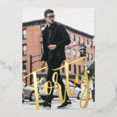 Invitation En Aluminium Quarante Noir Blanc Moderne 40e Anniversaire Soiré (Recto)