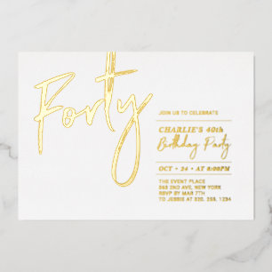 Invitation En Aluminium Quarante   Soirée Gold 40th
