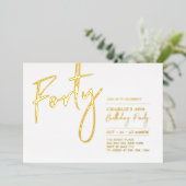 Invitation En Aluminium Quarante | Soirée Gold 40th (Debout devant)