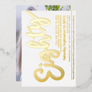 Invitation En Aluminium Quatre-vingt-dix fête d'anniversaire blanche avec
