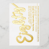 Invitation En Aluminium Quatre-vingt-dix fête d'anniversaire blanche avec  (Recto)