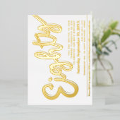 Invitation En Aluminium Quatre-vingt-dix fête d'anniversaire blanche avec  (Debout devant)