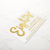 Invitation En Aluminium Quatre-vingt-dix fête d'anniversaire blanche avec (Rotation)