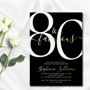 Invitation En Aluminium Quatre-vingts et Fabuleux 80e Anniversaire Fête No