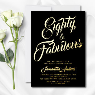 Invitation En Aluminium Quatre-vingts et Fabuleux Écriture Anniversaire No