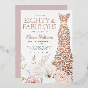 Invitation En Aluminium Quatre-vingts & Fabuleux Fête d'anniversaire de 80