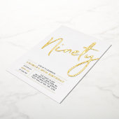 Invitation En Aluminium Quatre-vingts | Gold moderne 90e fête d'anniversai (Rotation)