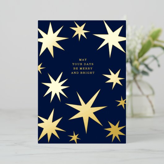 Invitation En Aluminium Que vos jours soient des étoiles joyeuses et brill (Debout devant)