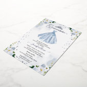 Invitation En Aluminium Quinceanera bleu pâle (Rotation)