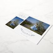 Invitation En Aluminium Quinceañera Blue Trendy Branches Spanish 2 Photos  (Rotation)