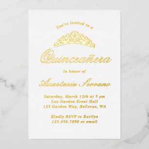 Invitation En Aluminium Quinceanera Élégant Formel
