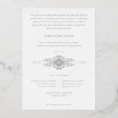 Invitation En Aluminium Quinceañera Espagnol Fancy Arch Effet Arc Argent (Verso)