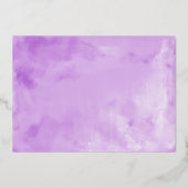 Invitation En Aluminium Quinceanera florale d'argent violet (Verso)