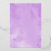 Invitation En Aluminium Quinceanera florale pourpre (Verso)