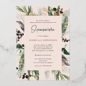 Invitation En Aluminium Quinceañera | Green & Terra Cotta Jungle Invita (Verso)