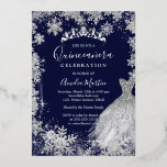 Invitation En Aluminium Quinceanera hivernale de la Marine<br><div class="desc">Plus joli Quinceanera 15e anniversaire Invitations dans le Little Bayleigh Store!</div>