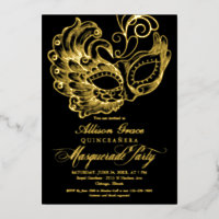 Quinceanera Mascarade Noir Or