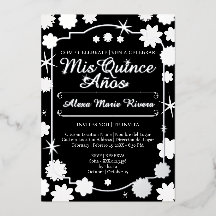 Quinceanera Photo Floral Or Argent Doré Glam