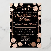 Quinceanera Photo Floral Or Argent Doré Glam
