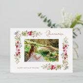 Invitation En Aluminium Quinceañera Spanish Whimsical Typography Flowers (Debout devant)