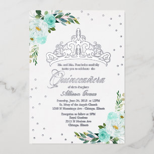 Invitation En Aluminium Quinceanera turquoise