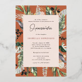 Invitation En Aluminium Quinceañera | Verdure & Terra Cotta Jungle (Verso)