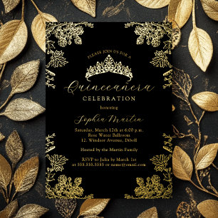 Invitation En Aluminium Quinceanera Vintage or