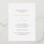 Invitation En Aluminium Rachel Mariage élégant formel Enregistrer la date (Recto)
