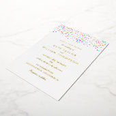 Invitation En Aluminium Rainbow Confetti Photo Mariage Gold (Rotation)
