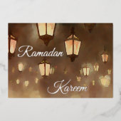 Invitation En Aluminium Ramadan Kareem - peinture avec lampards  (Recto)