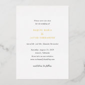 Invitation En Aluminium Raquel Classic Mariage élégant Enregistrer la date (Recto)