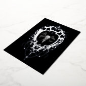 Invitation En Aluminium Raven Skull Silver Frame Goth Wedding (Rotation)