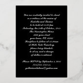 Invitation En Aluminium Raven Skull Silver Frame Goth Wedding (Verso)