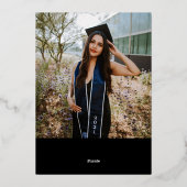 Invitation En Aluminium Real Foil 2 Photo Black Graduation Annonces (Verso)