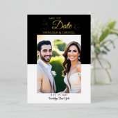 Invitation En Aluminium Real Foil Elegant Butterfly Enregistrer la date (Debout devant)