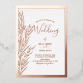 Invitation En Aluminium Real Foil Elegant Pampas Grass Mariage photo (Recto)