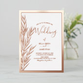 Invitation En Aluminium Real Foil Elegant Pampas Grass Mariage photo (Debout devant)