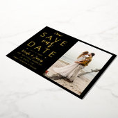 Invitation En Aluminium Real Foil Gold Enregistrer la date Fiançailles pho (Rotation)