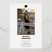 Invitation En Aluminium Real Foil Moderne Graduation Photo Party BBQ (Verso)
